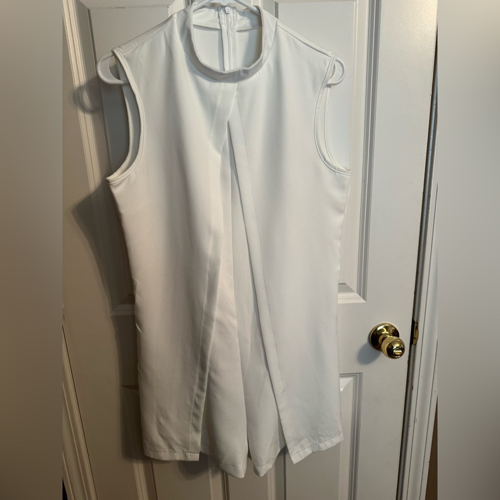Elegant White Sleeveless Romper